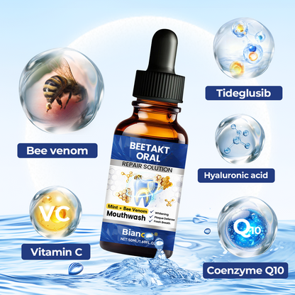 Biancat® BeeTakt Premium Raztopina za Nego Dlesni 🦷 – Napredna Formula s Čebeljim Strupom, Q10, Hialuronsko Kislino in Naravnimi Rastlinskimi Izvlečki za Zdrave Dlesni in Sijoč Nasmeh ✨