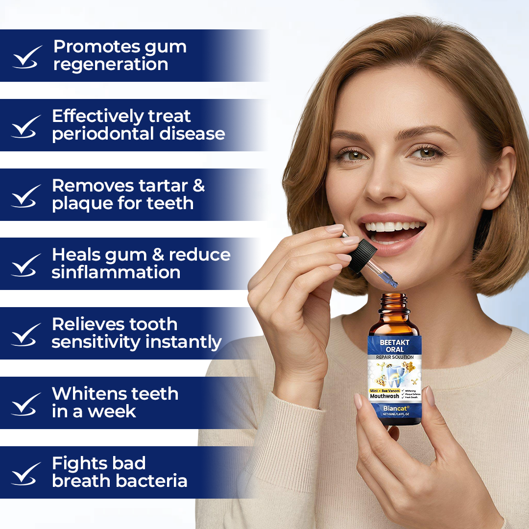 Biancat® BeeTakt Premium Raztopina za Nego Dlesni 🦷 – Napredna Formula s Čebeljim Strupom, Q10, Hialuronsko Kislino in Naravnimi Rastlinskimi Izvlečki za Zdrave Dlesni in Sijoč Nasmeh ✨