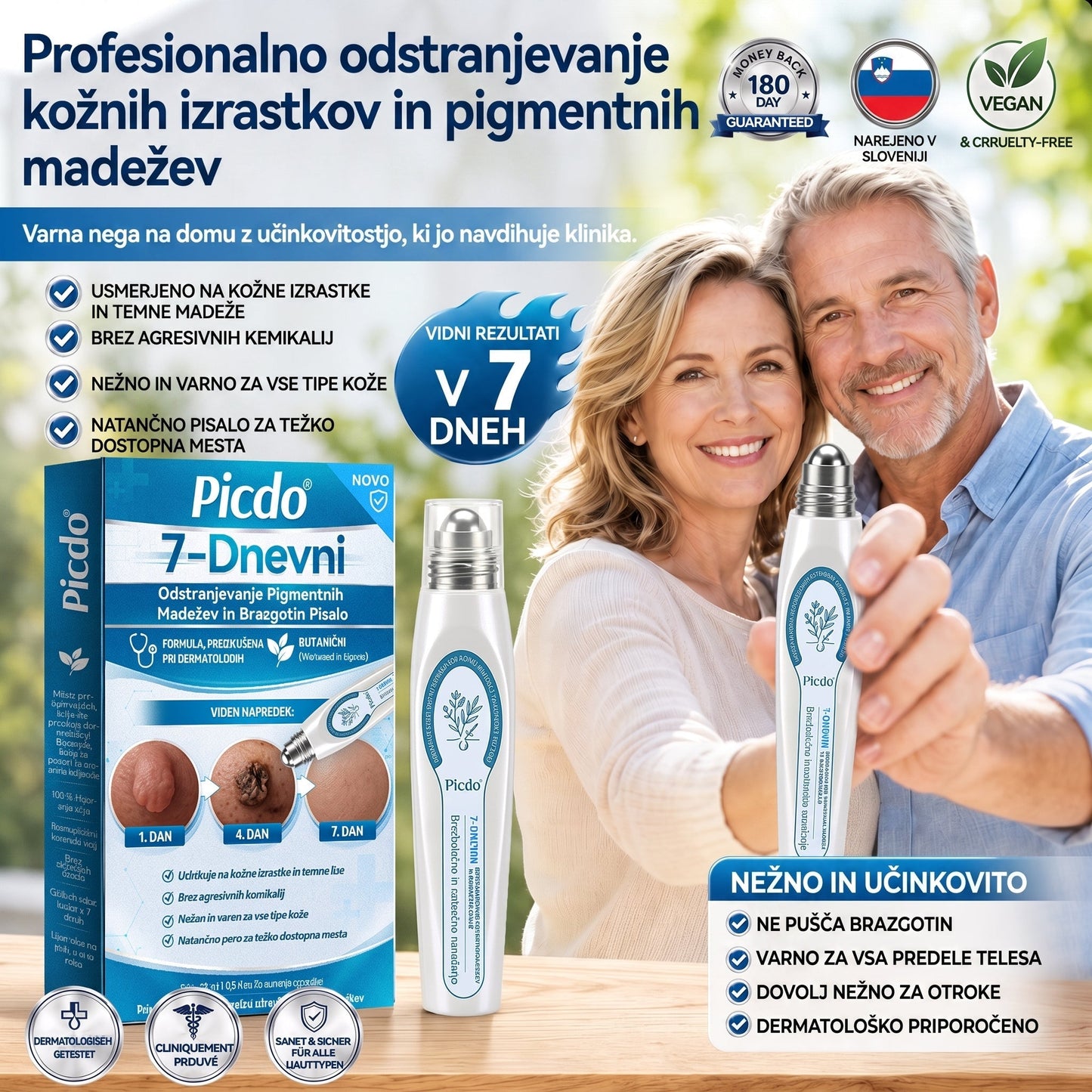 𝐏𝐢𝐜𝐝𝐨® 7-dnevno pisalo za odstranjevanje pigmentnih madežev in brazgotin (neboleče, brez brazgotin – z valjčnim aplikatorjem) 🎇
