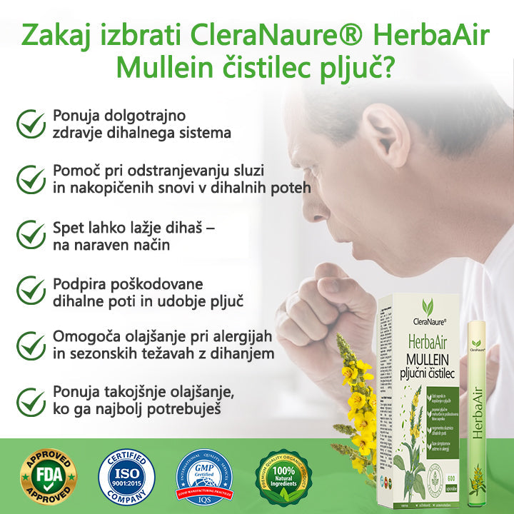 💎CleraNaure® HerbaAir Mullein Prečiščevalec Pljuč
